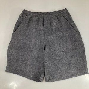 Lululemon Mens M Gray Exercise Shorts Elastic Waist 3 Pockets